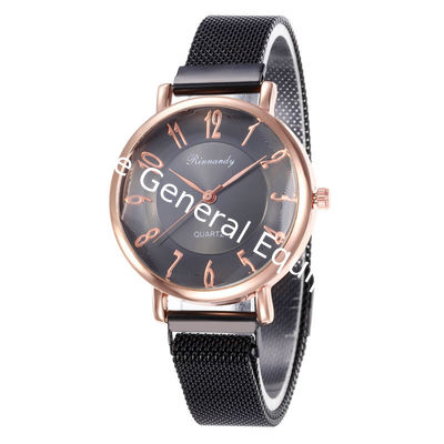 WJ-8569 Good Quality Wholesale Gold Alloy Case Women Hand Magnet Buckle Women Ladies Mesh Watch