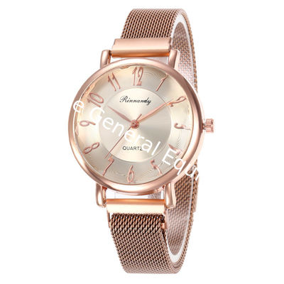 WJ-8569 Good Quality Wholesale Gold Alloy Case Women Hand Magnet Buckle Women Ladies Mesh Watch