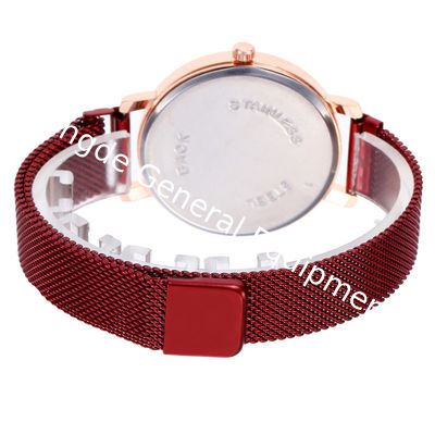 WJ-8569 Good Quality Wholesale Gold Alloy Case Women Hand Magnet Buckle Women Ladies Mesh Watch