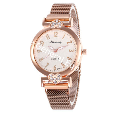 WJ-8567 Chinese Factory 2019 Newest Design Women Hand Alloy Case Mesh Wrist Magnetic Bracelet Watch