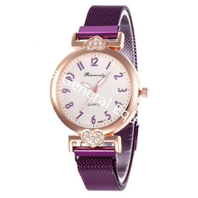 WJ-8567 Chinese Factory 2019 Newest Design Women Hand Alloy Case Mesh Wrist Magnetic Bracelet Watch