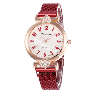 WJ-8567 Chinese Factory 2019 Newest Design Women Hand Alloy Case Mesh Wrist Magnetic Bracelet Watch