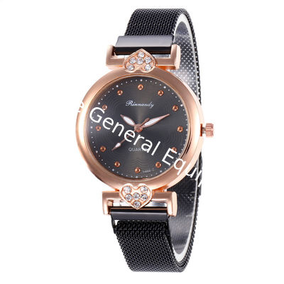 WJ-8565 Wholesale High Quality Alloy Case Rose Gold Hand Magnet Buckle Women Mesh Wrist Watch