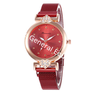 WJ-8565 Wholesale High Quality Alloy Case Rose Gold Hand Magnet Buckle Women Mesh Wrist Watch