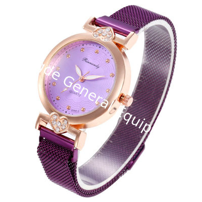 WJ-8565 Wholesale High Quality Alloy Case Rose Gold Hand Magnet Buckle Women Mesh Wrist Watch