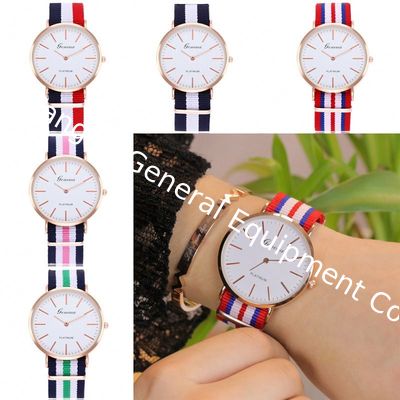WJ-3395-2 Cheap Interchangeable Nylon Strip Strap Rose Gold Ultra Thin Case Custom Dial OEM Watch