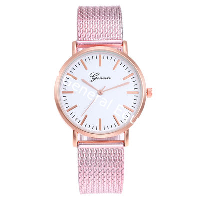 WJ-7760 Fashion Women Mesh Strap Wrist Plastic Watch