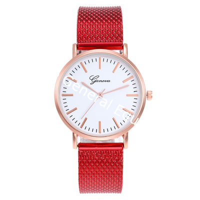 WJ-7760 Fashion Women Mesh Strap Wrist Plastic Watch
