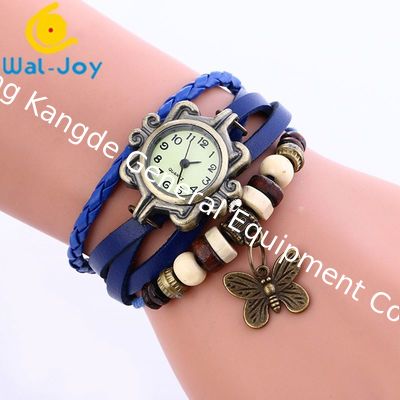 SW-684 Vintage Cheap Hot Sale Genuine Leather Ladies Bracelet Wristwatches Butterfly/Tower Pendant