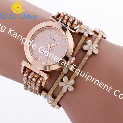 WJ-7029 Fashion diamond women watches flowers bracelet handwatches leather bangle wrist watches