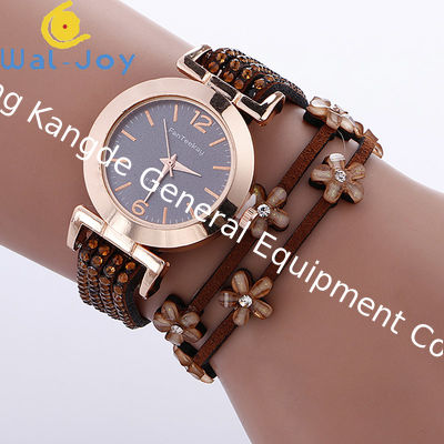 WJ-7029 Fashion diamond women watches flowers bracelet handwatches leather bangle wrist watches