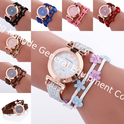 WJ-7029 Fashion diamond women watches flowers bracelet handwatches leather bangle wrist watches