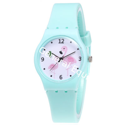 WJ-8378 Beautiful Ladies Silicone Watch Band Plastic Case Watch