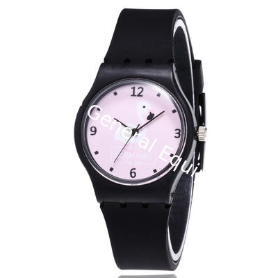 WJ-8378 Beautiful Ladies Silicone Watch Band Plastic Case Watch