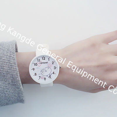 WJ-8379 Beautiful Ladies Silicone Watch Band Alloy Case Watch