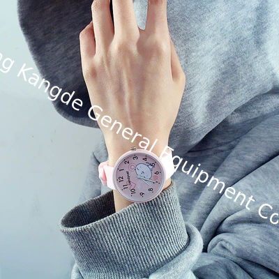 WJ-8379 Beautiful Ladies Silicone Watch Band Alloy Case Watch