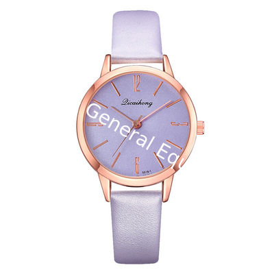 WJ-8455 Fashion Woman Purple Good Quality Gift Alloy Watch Case Lady Leather Watch