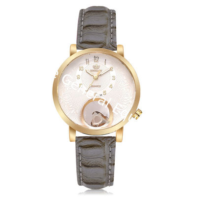 WJ-8442 Women Fashion Wrist Cheap Good Quality Alloy Watch Case Leather Band Watch