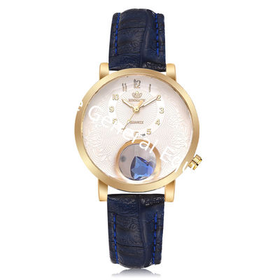 WJ-8442 Women Fashion Wrist Cheap Good Quality Alloy Watch Case Leather Band Watch