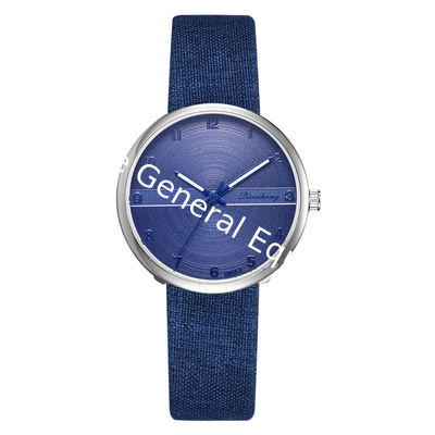 WJ-8443 Women Fashion Blue Band Alloy Watch Case Good Quality Black Leather Watch