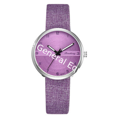 WJ-8443 Women Fashion Blue Band Alloy Watch Case Good Quality Black Leather Watch