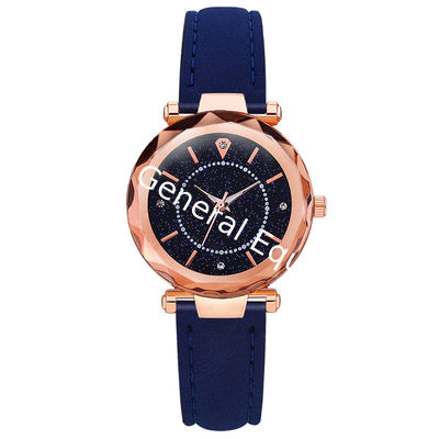 WJ-8416 Women Fashion Wrist Black Band Alloy Case Leather Watch Strap 11 Colors Ladies Wrist Watch