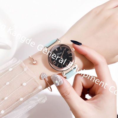 WJ-8426 Women Fashion Wrist Quality Assurance 8 Colors Alloy Watch Case Pink Leather Strap Watch