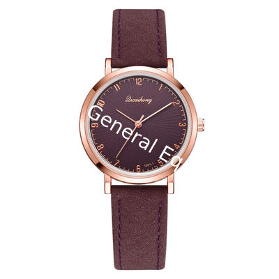 WJ-8411 Woman Alloy Watch Case Quartz Leather Band Watch