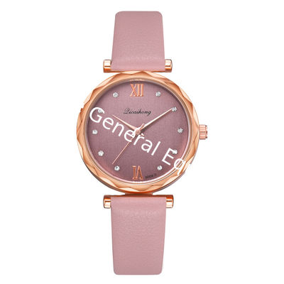 WJ-8413 Women Fashion Alloy Watch Case Leather Women Watch