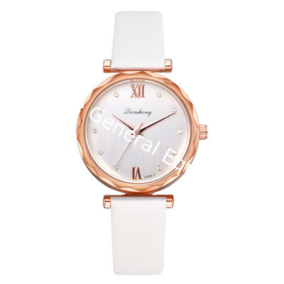 WJ-8413 Women Fashion Alloy Watch Case Leather Women Watch