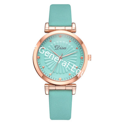 WJ-8387 Women Fashion Wrist Bracelet Leather Alloy Case Watch