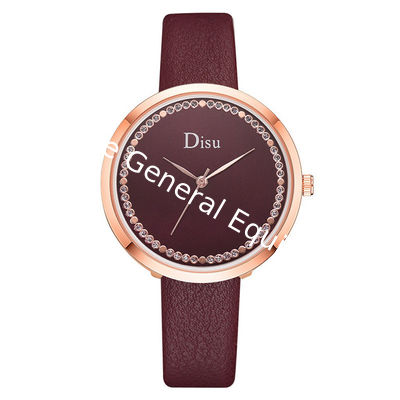WJ-8392 New Fashion Alloy Case Ladies Leather Watch