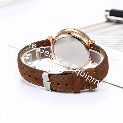 WJ-7782 Fashion Leather Wrist Hand Watch For Women Gift