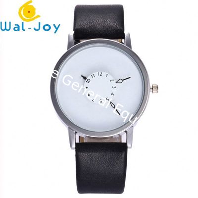 WJ-6389 Leather Band Quartz Turntable Dial Personality Fashion Lady Watch