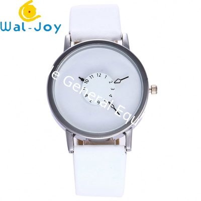 WJ-6389 Leather Band Quartz Turntable Dial Personality Fashion Lady Watch