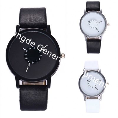 WJ-6389 Leather Band Quartz Turntable Dial Personality Fashion Lady Watch