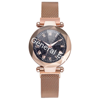 WJ-8484 Fashion Smart Night Lights Alloy Case Stainless Steel Band Alloy Case Magnetic Bracelet Watch