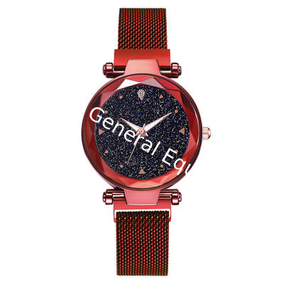 WJ-8486 Fashion Smart Quartz Purple Colors Stainless Steel Alloy Case Magnetic Bracelet Watch