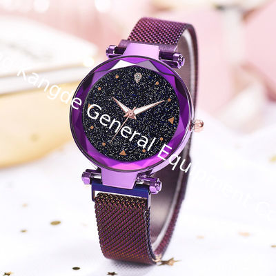 WJ-8486 Fashion Smart Quartz Purple Colors Stainless Steel Alloy Case Magnetic Bracelet Watch