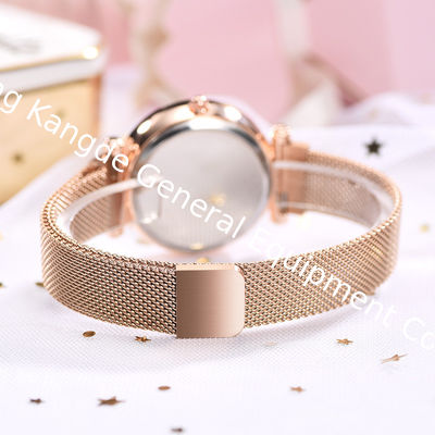 WJ-8486 Fashion Smart Quartz Purple Colors Stainless Steel Alloy Case Magnetic Bracelet Watch
