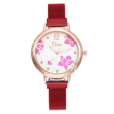 WJ-8460 New Fashion Flower Watch Ladies China Factory Alloy Case Stainless Steel Band Mesh Watch