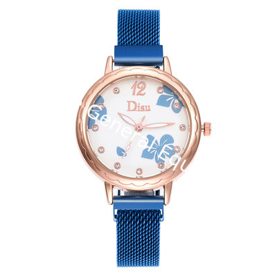 WJ-8460 New Fashion Flower Watch Ladies China Factory Alloy Case Stainless Steel Band Mesh Watch