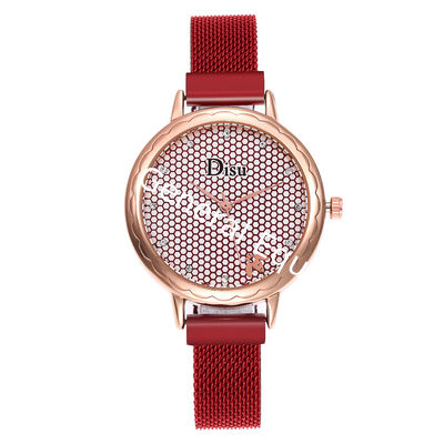 WJ-8459 Charm Fashion Bee Good Quality Stainless Steel Band Magnetic Watch Mesh Strap Watch