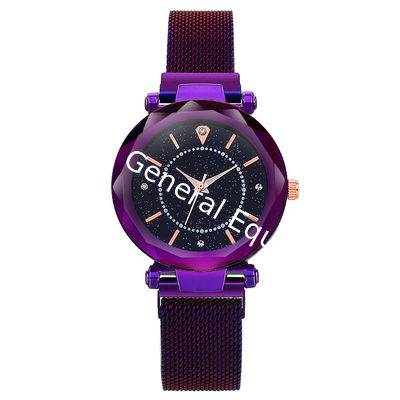 WJ-8656 New Style Purple Stainless Steel Watch Band Alloy Case 5 Colors Magnetic Strap Analog Quartz  Watch