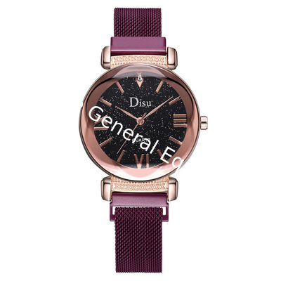 WJ-8429 China Factory High Quality 16Mm Stainless Steel Watch Band Analog Quartz Magnetic Strap Watch