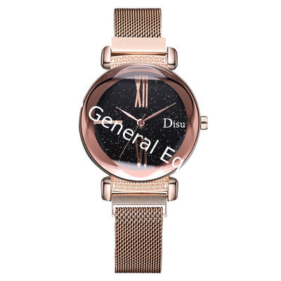 WJ-8428 Quality Assurance 5 Colors 16Mm Stainless Steel Watch Band Analog Quartz Magnetic Strap Watch