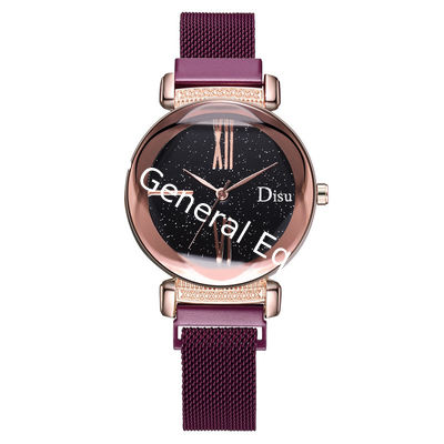 WJ-8428 Quality Assurance 5 Colors 16Mm Stainless Steel Watch Band Analog Quartz Magnetic Strap Watch