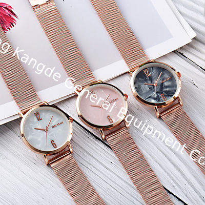 WJ-8419 Stainless Steel New Design Fashion Girls Mesh Watch Ladies Analog Quartz Watch
