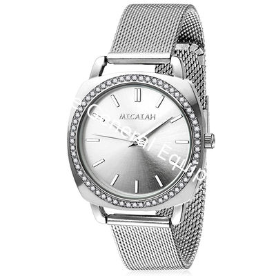 WJ-8422 New Design Fashion Girls Stainless Steel Mesh Band Analog Quartz Watch