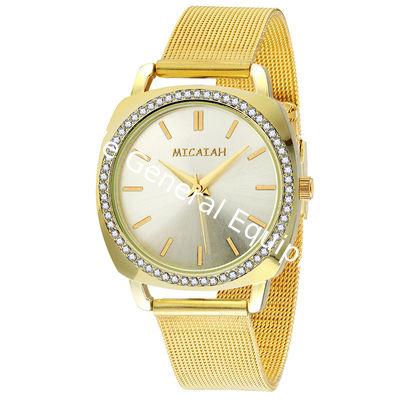 WJ-8422 New Design Fashion Girls Stainless Steel Mesh Band Analog Quartz Watch